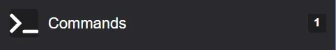 The “Commands” entry in the navigation menu showing a badge with 1 pending command