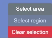 Selection mode buttons with “Select region” highlighted